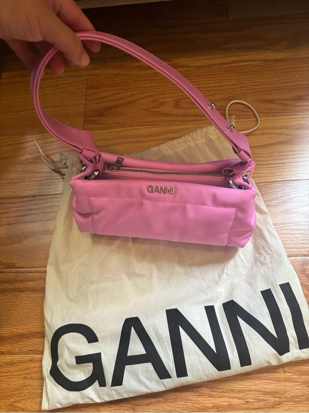 Ganni Bubblegum Pink Shoulder Bag - Picture 2 of 5